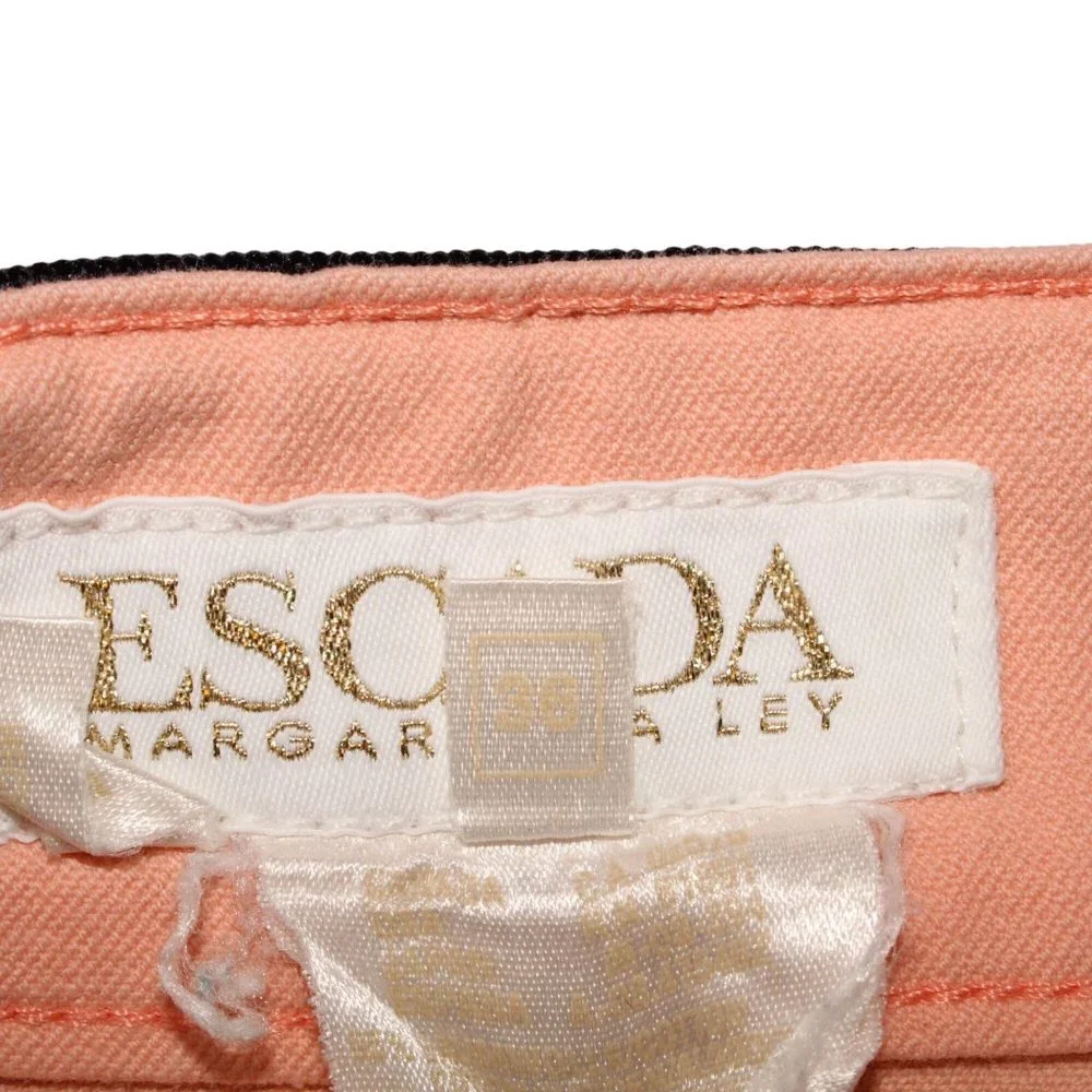 Escada Womens Pants 36 Peach Pink Straight Fit Crop Ankle Stretch Denim Jeans - Picture 8 of 10